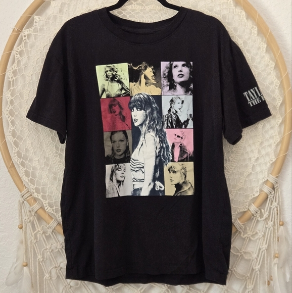 Taylor Swift The Eras Tour US Dates Black Graphic T-Shirt Size L Unisex - Picture 3 of 10